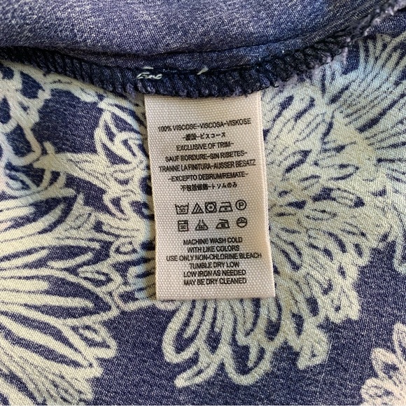 Free People Blue Hawaii Washed Blue Floral Print Short Sleeve Mini Dress - Picture 10 of 16